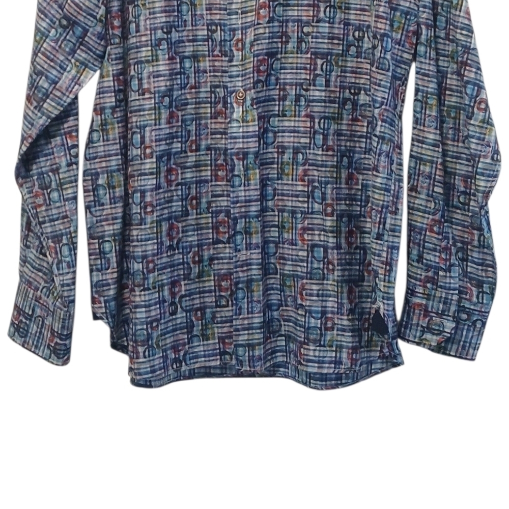 Visconti Black -NWOT Multi Colored Geometric Pattern, Long Sleeve, - Picture 6 of 8
